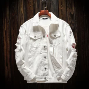 Jackets Men Coats Turn Down Collar Full Sleeve Casual Denim Coat Single Breasted Splice Pocket Regular Jacket Spring Summer - Image 2