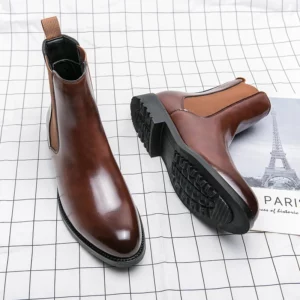 Classic Fashion Men Boots Winter Leather Shoes Autumn Business Chelsea Boots British Style Hombres Botas High Top Footwear Dress - Image 2
