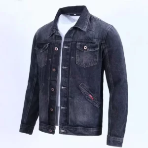 Spring and Autumn Retro Cowboy Jacket, Men's Trendy Brand Handsome Work Jacket, Korean Version, Slim Fit, Casual Outerwear - Image 2