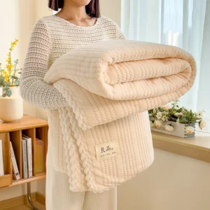Category A Thicken Jacquard Velvet Warm Autumn Winter Blankets Soft Skin-friendly Warmth Sofa Blanket Warmth Comfortable Duvet - Image 7