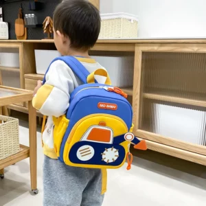Kids Backpack for Boys Girls Toddler School Kindergarten Cute Construction Truck Car Design Trendy Casual Backpack - Image 4
