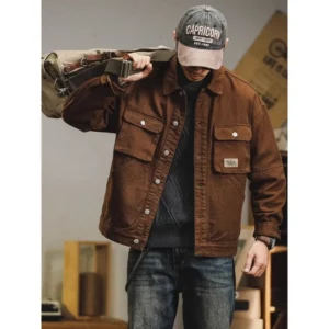 Retro Denim Jacket Men's Autumn Trendy Casual Jacket Men's Trendy French Workwear - Image 3
