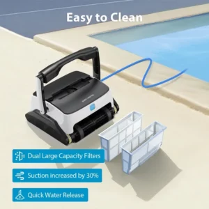 Robot Pool Cleaner Robotic Swimming Pools Automatic Vacuum High Suction Wash the Floor and Wall 15m Floating Cable Save Water - Image 3