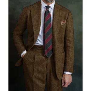 Men's Herringbone Suit Two Piece Suit Elegant Men's Suit Pants Set Casual Suit Men's Clothing Men's Pants Halloween Party - Image 4