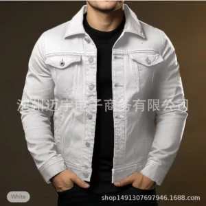 Men Denim Jacket Single Breasted Coats Washed Jackets Turn Down Collar Outerwear Long Sleeve Jackets Casual Spring Pockets - Image 4