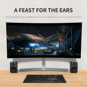 Home wired subwoofer desktop game sound USB powered 3.5mm audio interface 3D surround cinema level computer multimedia speakers - Image 3
