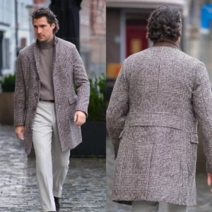 British Style Vintage Men Tuxedos Custom Made Notched Lapel Suit Party Coat 1 Piece - Image 1