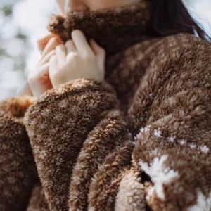 Maden Barn-style Fair Isle Cotton-padded Coat Christmas Polar Fleece Lapel Overcoat Warm Versatile Outwear for Women's Winter - Image 5