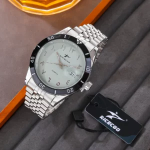 Quartz Watch Large Dial Luxury Business Date Stainless Steel Round Quartz Men Wristwatch Reloj Masculino for Daily Wear - Image 2