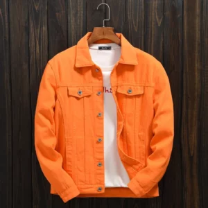 Jackets Denim Coats Men Coat Turn Down Collar Full Sleeve Casual Single Breasted Jacket Splice Button Pocket Spring 2025 - Image 1