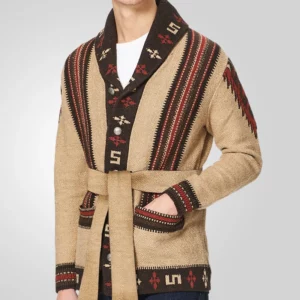 New Men's Retro Heavy Industry Jacquard Simple Fashion Knitwear Autumn and Winter Thickened Outdoor Cardigan Sweater Coat - Image 1