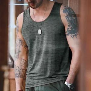 Maden Breathable Cool Workout Tank Tops for Men Gym Muscle Tank Undershirts Bodybuilding Sleeveless T Shirt Plain Sportswear Tee - Image 1
