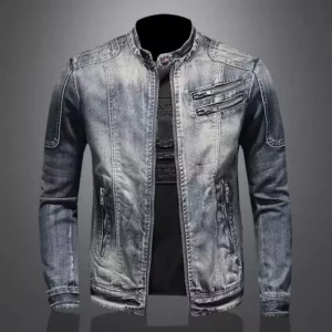 Men Denim Jackets Coats Zipper Coat Slim Fit Casual Solid Turn Down Collar Full Sleeve Regular Jacket Autumn Winter 2024 - Image 3