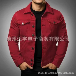 Men Denim Jacket Single Breasted Coats Washed Jackets Turn Down Collar Outerwear Long Sleeve Jackets Casual Spring Pockets - Image 6