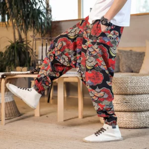 2024 Men Harem Pants Print Retro Drop Crotch Joggers Trousers Men Baggy Loose Nepal Style Men Casual Pants M-5Xl - Image 6