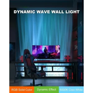 RGBW Dynamic Wave Wall Light,Flowing,Visual-Color Changing Wall Washer Lamp with Remote & APP-Ambient Light 1 Pack - Image 8