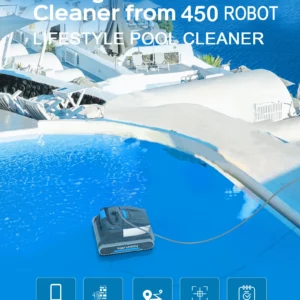 Robot Swimming Pool Cleaner Electric 30m Floating Cable WY450 for Big Pool, Climb Wall Mosaic Cement Tiles, PVC, 200W - Image 2