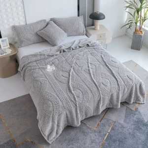 2025 spring and summer new Tafu fleece blanket solid color jacquard simple blanket multi-functional blanket no pillowcase - Image 12
