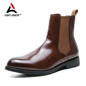 Classic Fashion Men Boots Winter Leather Shoes Autumn Business Chelsea Boots British Style Hombres Botas High Top Footwear Dress - Image 6