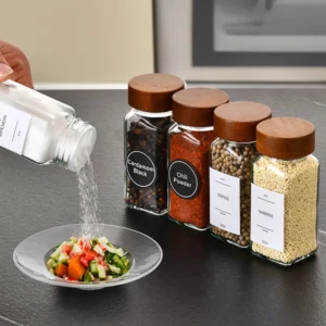 Kitchen Glass Spice Bottle Barbecue Seasoning Bottle with Lid Salt and Pepper Shaker Pepper Shaker Mini Seasoning Jar Set - Image 2
