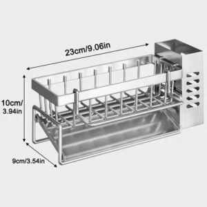 Sink Cleaning Tools Storage Rack Kitchen Multifunctional Stainless Steel Drain Rack for Sponge Cleanser Organizer Rag Hanger - Image 6