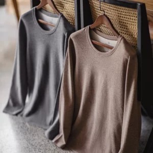 Maden New Men's Solid Elastic Slim Fit Inner Wear Underwear O-neck Thermal Underwear Set Long Sleeve Thermal Suit for Winter - Image 5