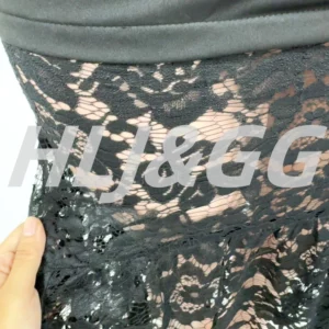 HLJ Sexy Letter Printing Bodycon Tshirt Long Dress Women See Through Short Sleeve Lace Patchwork Dresses Female Vestidos New - Image 6