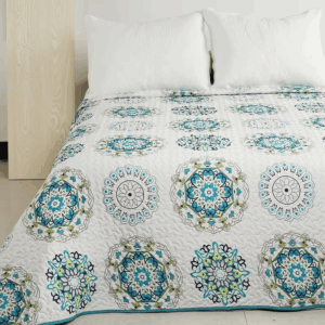Floral Quilted Bedspread on the Bed, Student Dormitory Blanket, Tatami Sheet Coverlet, Plaid Linen, Cubrecam Bed Cover, Co - Image 5