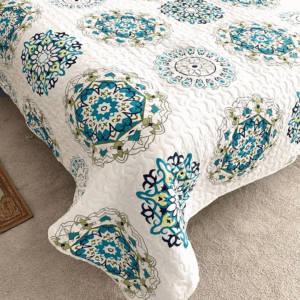 Floral Quilted Bedspread on the Bed, Student Dormitory Blanket, Tatami Sheet Coverlet, Plaid Linen, Cubrecam Bed Cover, Co - Image 2