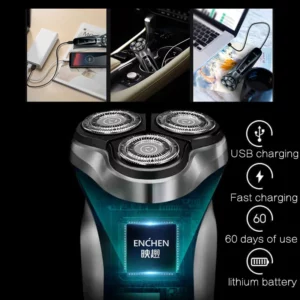 ENCHEN Blackstone Electrical Rotary Shaver for Men 3D Floating Blade Washable Type-C USB Rechargeable Shaving Beard Machine - Image 4