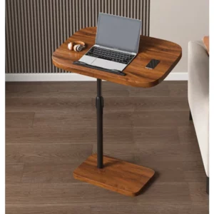 Height Adjustable Bedside Table Multi-Functional Sofa Desk Rolling Metal Frame Tray for Bedroom Balcony or Compact Living Room - Image 3