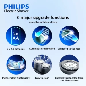 PHILIPS New PQ206 Electric Shaver Fast Dry Shaving Double Blade Floating Head Beard Trimmer Men's Shaver Electric Razors Machine - Image 3