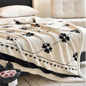 European Double-Layer Jacquard Lamb Wool Blanket Thick Sofa Throw Blanket for Office Winter Multi Purpose Warm Home Textile - Image 7
