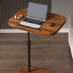 Height Adjustable Bedside Table Multi-Functional Sofa Desk Rolling Metal Frame Tray for Bedroom Balcony or Compact Living Room - Image 4