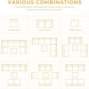Grand patio 7-Piece Wicker Patio Furniture Set, Outdoor Sectional Sofa Boho outdoor conversation set with sectional sofa, water-resistant thick cushions and coffee table for patio, deck or porch. - Image 3
