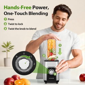 KOIOS Blender/Food Processor Combo Max 1000W, 4 in 1 34oz Pitcher, 22oz Blending Cup, Meat Grinder & Vegetable Chopper, Spice Grinder,BPA Free -All-in-One Kitchen System, Dishwasher Safe - Image 3