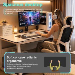 Gaming Desk Computer Writing Table Student Art Modren Simple Style PC Wood Suitable Portable Desk for Home, Office - Image 5