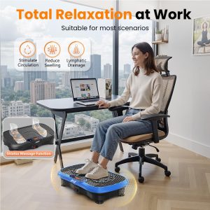 Vibration Plate Exercise Machine Fitness Platform Body Vibrating Board Curved Design 200W Powerful Oscillating 120 Level Shake Plate for Lymphatic Drainage Recovery Whole Body Toning With Handles - Image 5