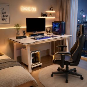 Gaming Desk Computer Writing Table Student Art Modren Simple Style PC Wood Suitable Portable Desk for Home, Office - Image 3
