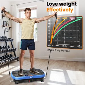 Vibration Plate Exercise Machine Fitness Platform Body Vibrating Board Curved Design 200W Powerful Oscillating 120 Level Shake Plate for Lymphatic Drainage Recovery Whole Body Toning With Handles - Image 7