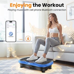 Vibration Plate Exercise Machine Fitness Platform Body Vibrating Board Curved Design 200W Powerful Oscillating 120 Level Shake Plate for Lymphatic Drainage Recovery Whole Body Toning With Handles - Image 9