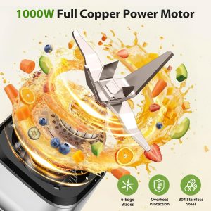KOIOS Blender/Food Processor Combo Max 1000W, 4 in 1 34oz Pitcher, 22oz Blending Cup, Meat Grinder & Vegetable Chopper, Spice Grinder,BPA Free -All-in-One Kitchen System, Dishwasher Safe - Image 5