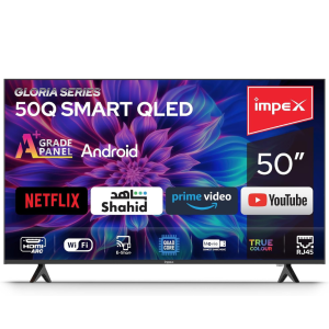 Impex 50" Full HD Smart Android QLED TV, 8GB ROM 1GB RAM, Quad-Core, Frameless, TV Casting, 2 HDMI, 2 USB, RJ45, 176° Viewing Angle, Smart Energy Saving, 2 Years Warranty, Gloria50Q - Image 1