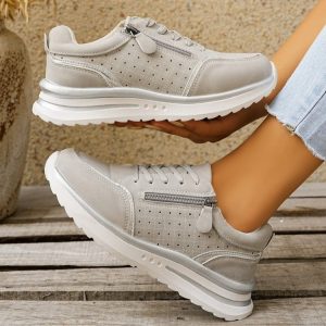 Large Size Side Zipper Breathable Sneakers 2026 Autumn New Muffin Comfortable Casual Running Shoes 43 - Image 7