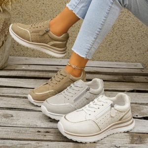 Large Size Side Zipper Breathable Sneakers 2026 Autumn New Muffin Comfortable Casual Running Shoes 43 - Image 8
